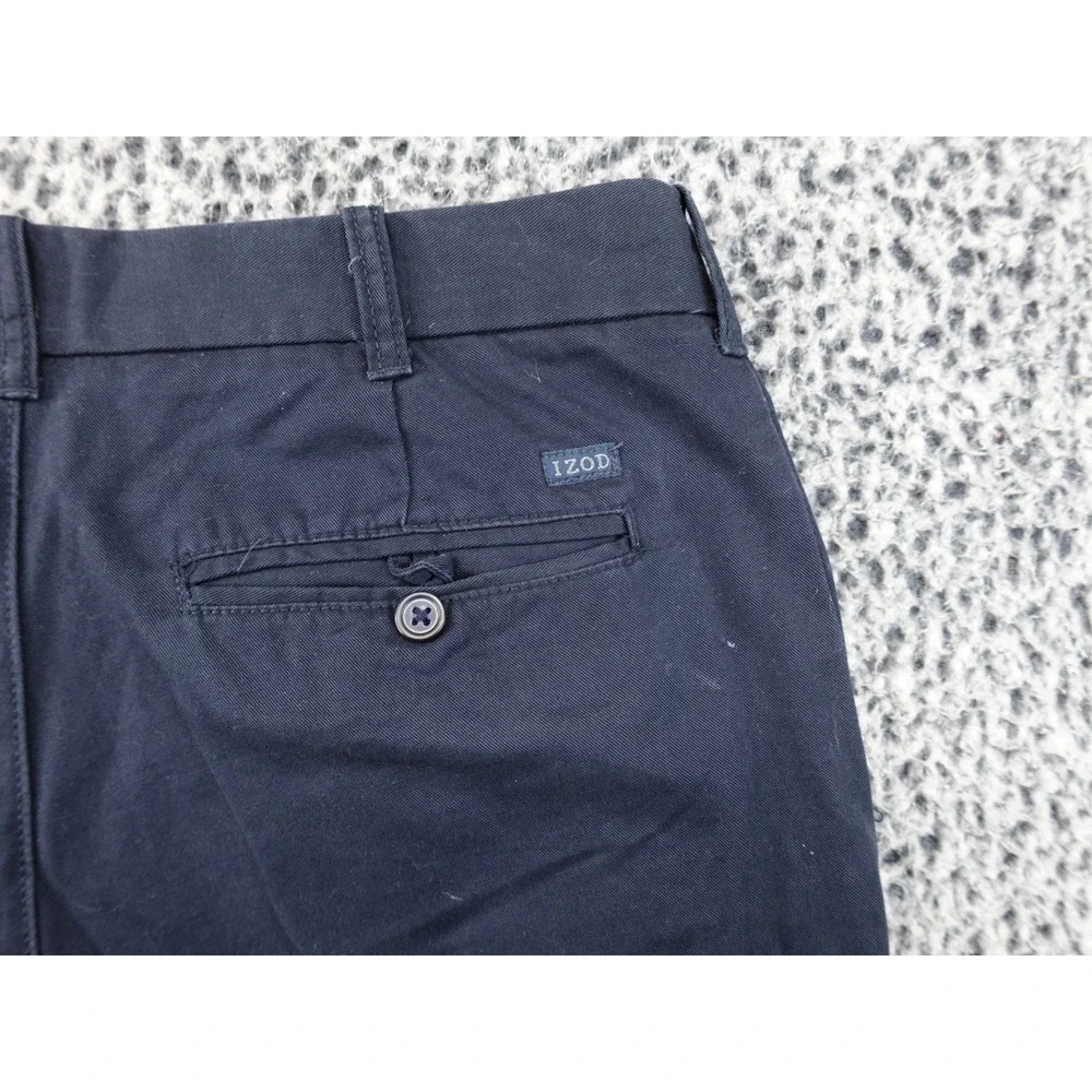 IZOD Saltwater Chino Pants Mens 32x32 Navy Blue Good Straight Fit Cotton‎